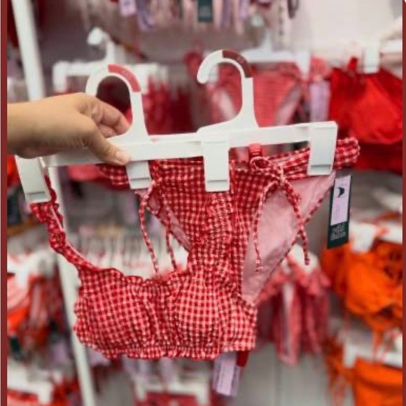Gingham Ruffle Bikini Top Wild Fable - Picture 3 of 4